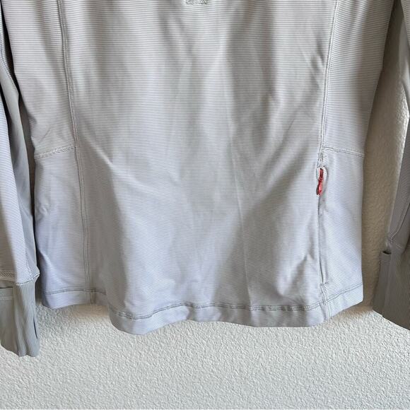 Lululemon Race With Grace 1/2 Zip II Wee Stripe White Silver Spoon - Picture 3 of 14